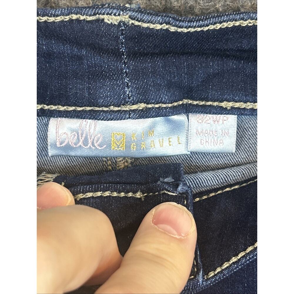 Belle By Kim Gravel Womens Jeans 32WP Seamed To Perfection Dark Wash - Picture 10 of 12
